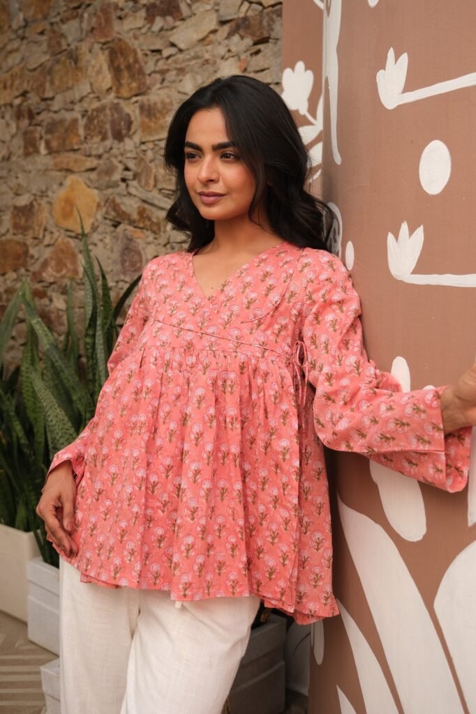 Floral Print Babydoll Top