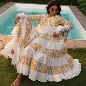 Golden Meadow Tiered Maxi Dress
